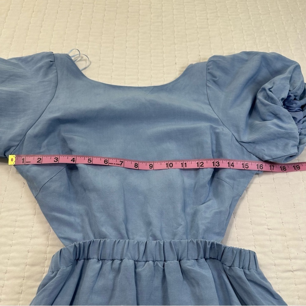 ASTR The Label Jelena Light Blue Backless Dress with Puff Sleeves Maxi Dress - Picture 5 of 16